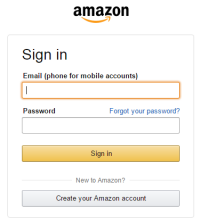 テキストフィールドの例としてAmazonのサインインの画面が表示されている